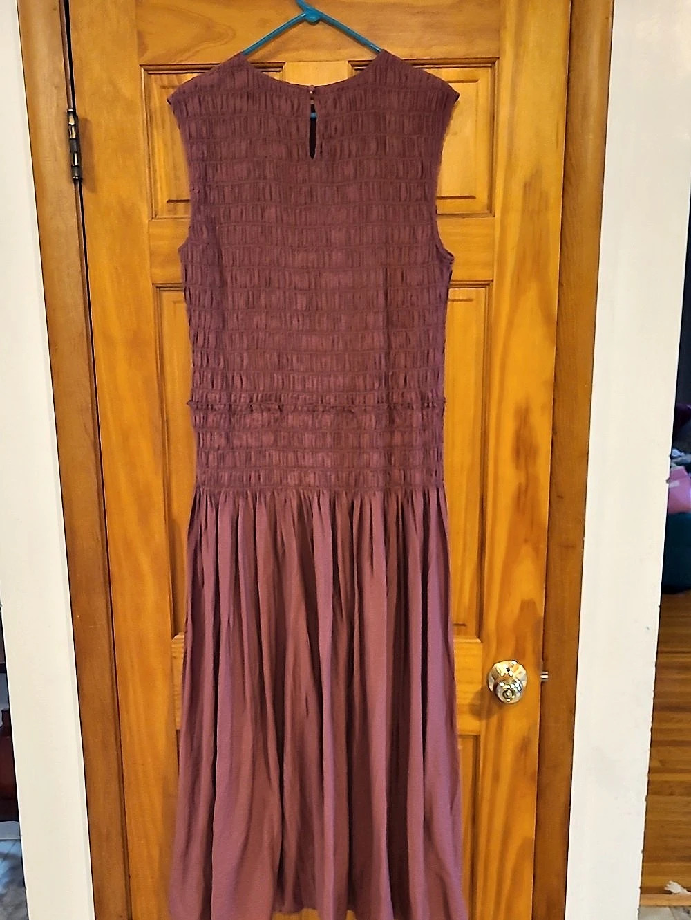 Banana Republic Smocked Maxi Dress Purple Size XL Like New